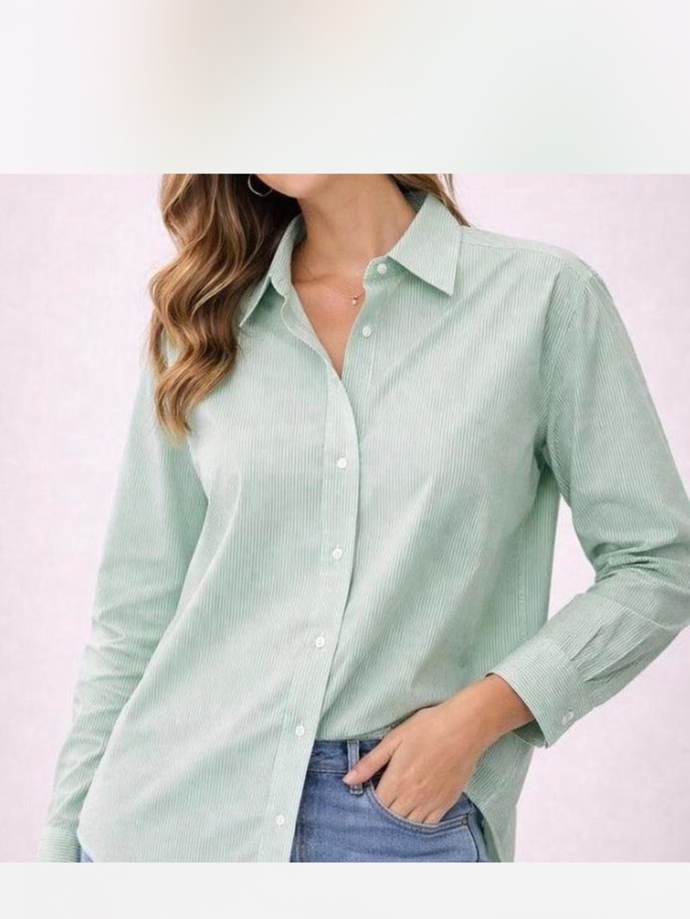Everlane Mint Green Button-Down Shirt - Women Tops